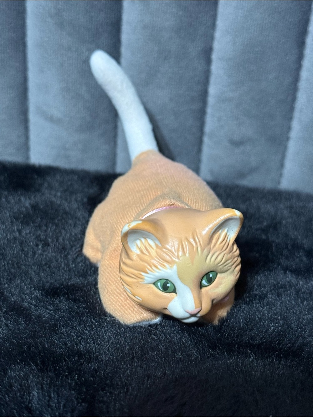 Vintage 1992 Kitty Surprise Baby Kitten Plush Cat Figure Tan White Mini Toy
